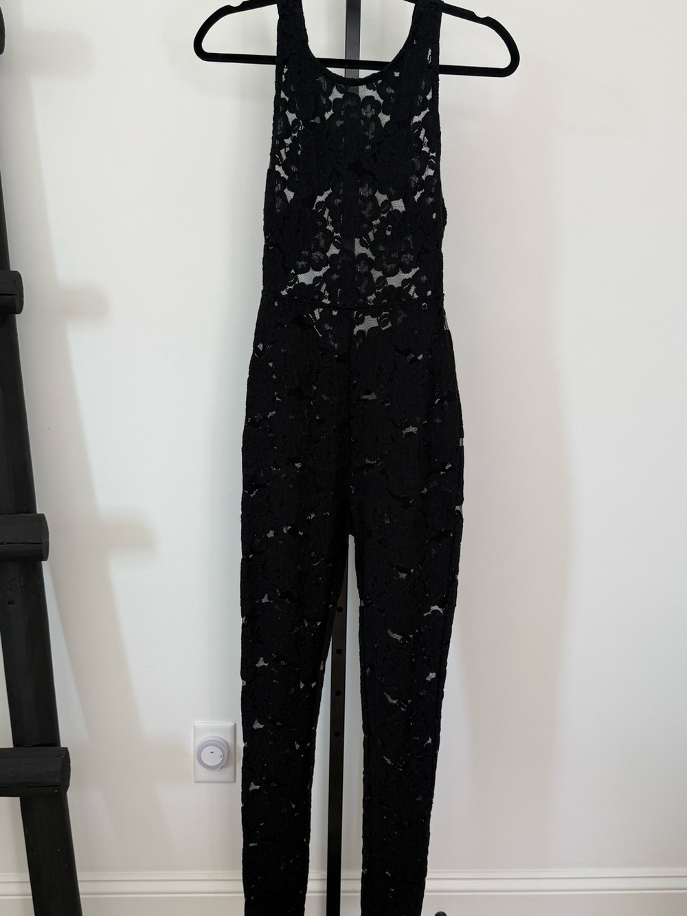 Free People Intimates Black Lace Sleeveless Jumpsuit